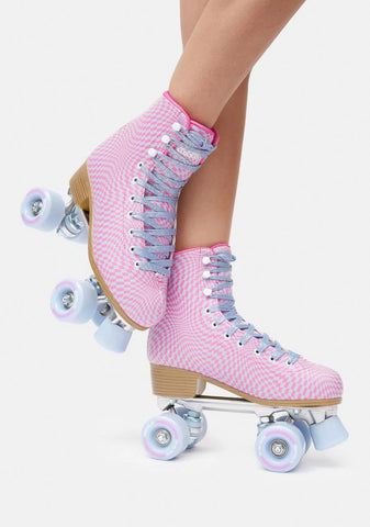 Wavy Checkered Impala Quad Skates