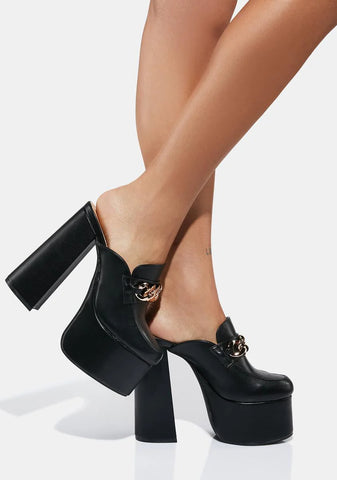 Noir Of Course I Did Platform Mules