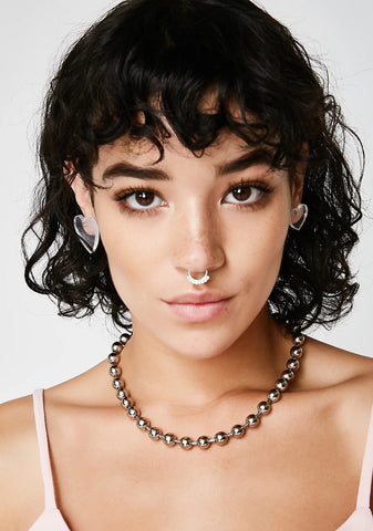 Clear Honeymoon Heart Earrings