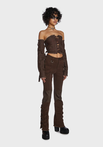 Echo Lace-Up Corset And Gloves Set