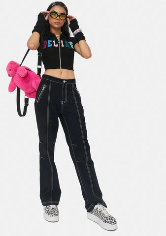 Up And Coming Zip Up Crop Top