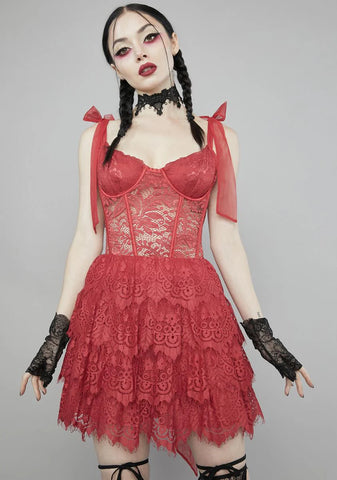 Rouge Wished Upon Lace Mini Dress