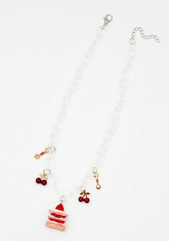 Let Them Eat Cake Clear Chain Necklace