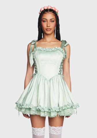Takes The Cake Mini Dress - Light Green