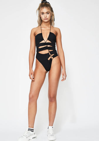 Noir Iman Laced Swimsuit