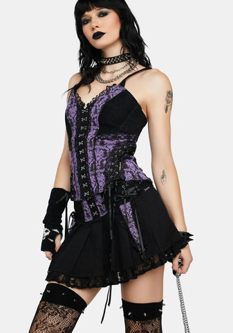 Purple Enchanted Lace Corset Top