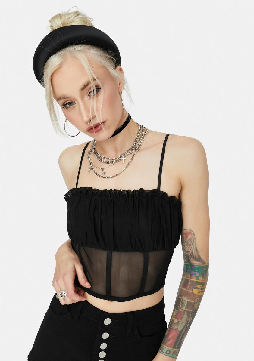 Truest Feelings Mesh Corset Tank