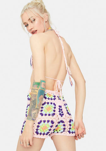 Take A Trip Crochet Shorts Set