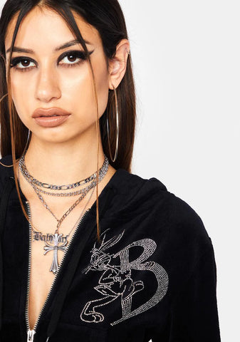 What's Up Doc Velour Hoodie