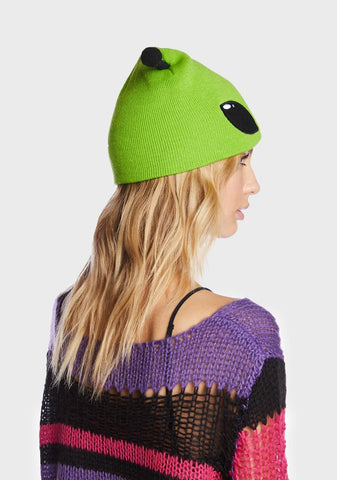 Come In Peace Alien Beanie