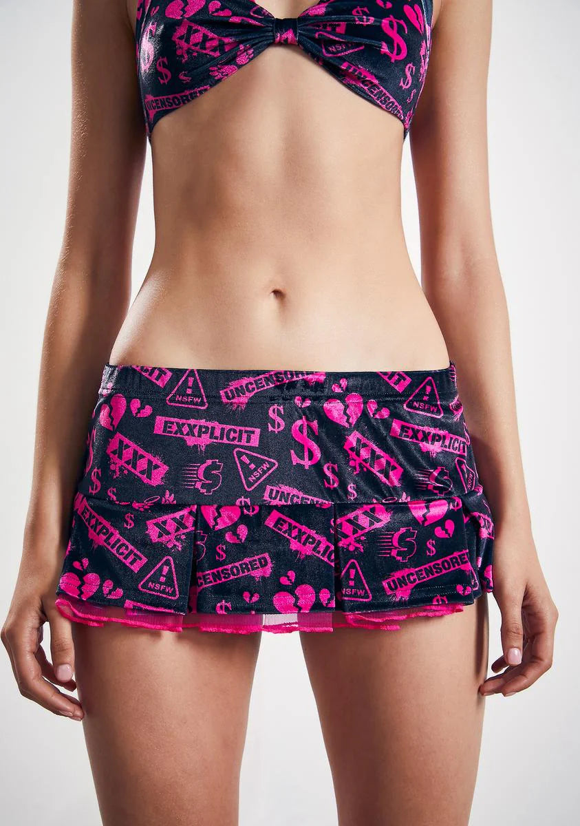Certified Freak Velour Mini Skirt