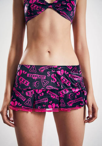 Certified Freak Velour Mini Skirt