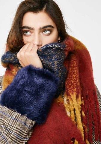 Rust Ivy League Plaid Scarf