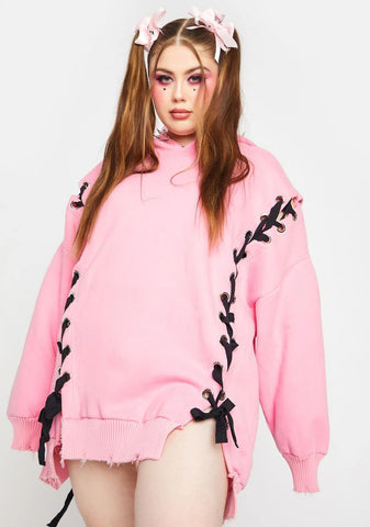 My Hearts N Hellions Lace Up Hoodie