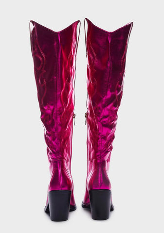 Pink Metallic Mimi Cowboy Boots