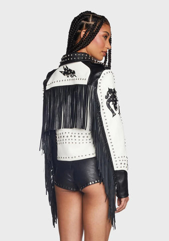 Ryder Fringe Two-Tone Moto Jacket