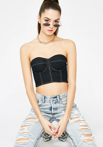 Babe Nation Denim Bustier