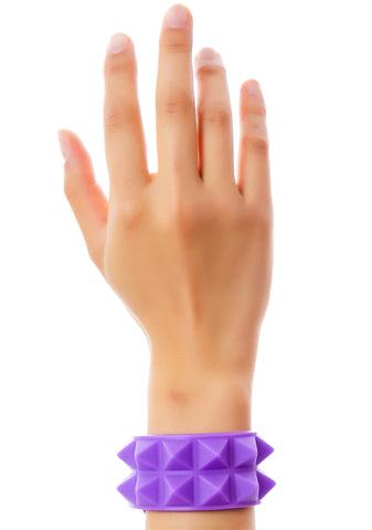 Luxor Double Pyramid Rubber Bracelet - Purple