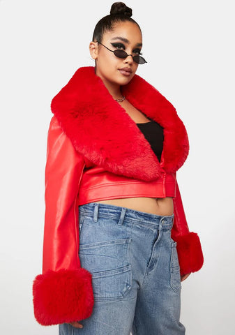 Red Plus Giselle Faux Fur Coat