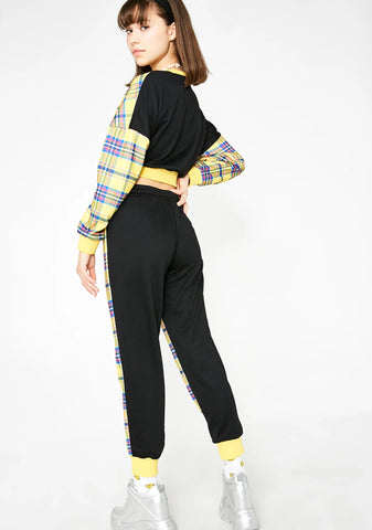 No Classes Plaid Joggers