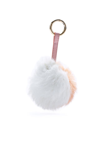 Split Personality Fluffy Pom Keychain