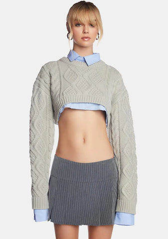 Pinstripe Grey Senona Mini Skirt