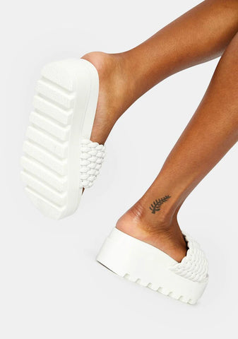Bliss Totally True Platform Woven Slides