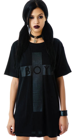 x BOY London Boy Cross Oversized Tee - Gold