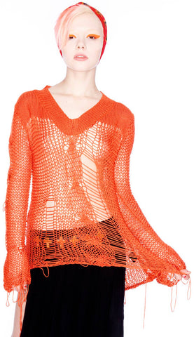 Loose String Sweater - Orange