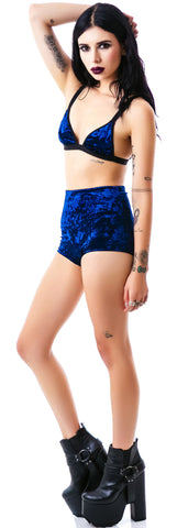 Velvet Triangle Bralette Bikini Top