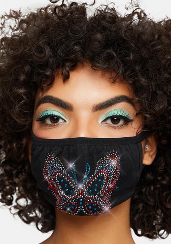 Endless Bliss Rhinestone Butterfly Face Mask