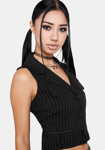 Dealer's Choice Pinstripe Vest Top