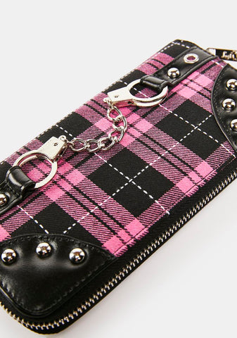 Pink Tartan Handcuff Wallet