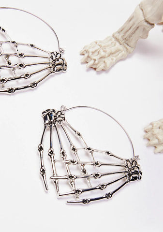 Skeleton Sass Hoop Earrings