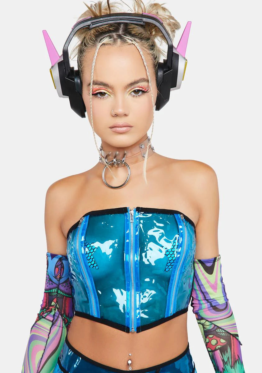 Cobalt Astro Vision Vinyl Corset Top