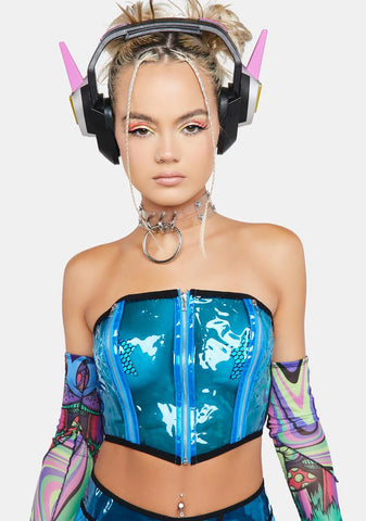 Cobalt Astro Vision Vinyl Corset Top