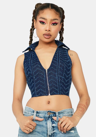 Y2K Realness Denim Corset Top