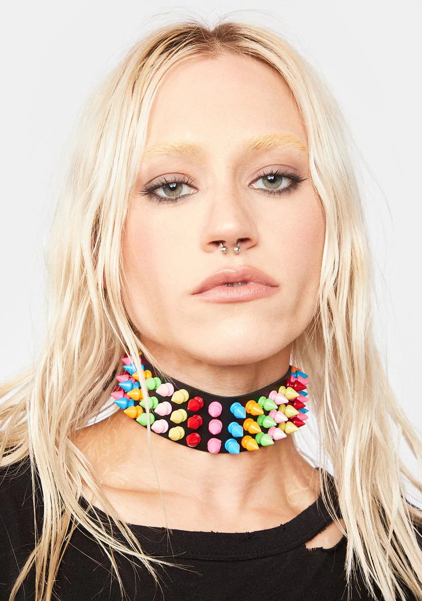 Bright Bby Spiked Collar