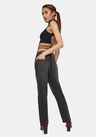 6 AM Charlie High Rise Straight Leg Jeans