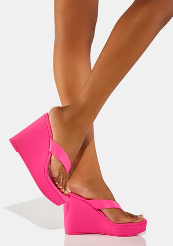Pink Refined Platform Wedges