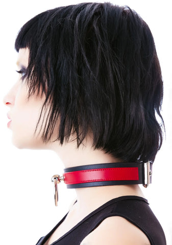 Saddle Stud O Ring Choker - White