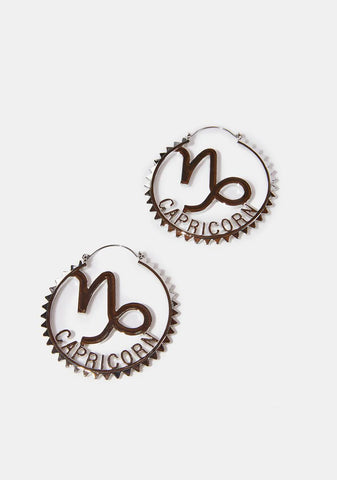 Reppin' Capricorn Hoop Earrings