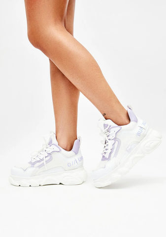 White & Purple CLD Chai Chunky Sneakers
