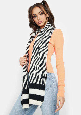 Rich Animals Zebra Print Scarf