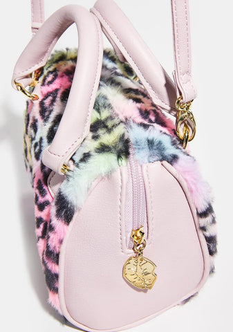 Cheetah Fur Harley Mini Barrel Bag