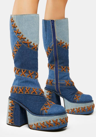 Meet Me In Milan Denim Boots