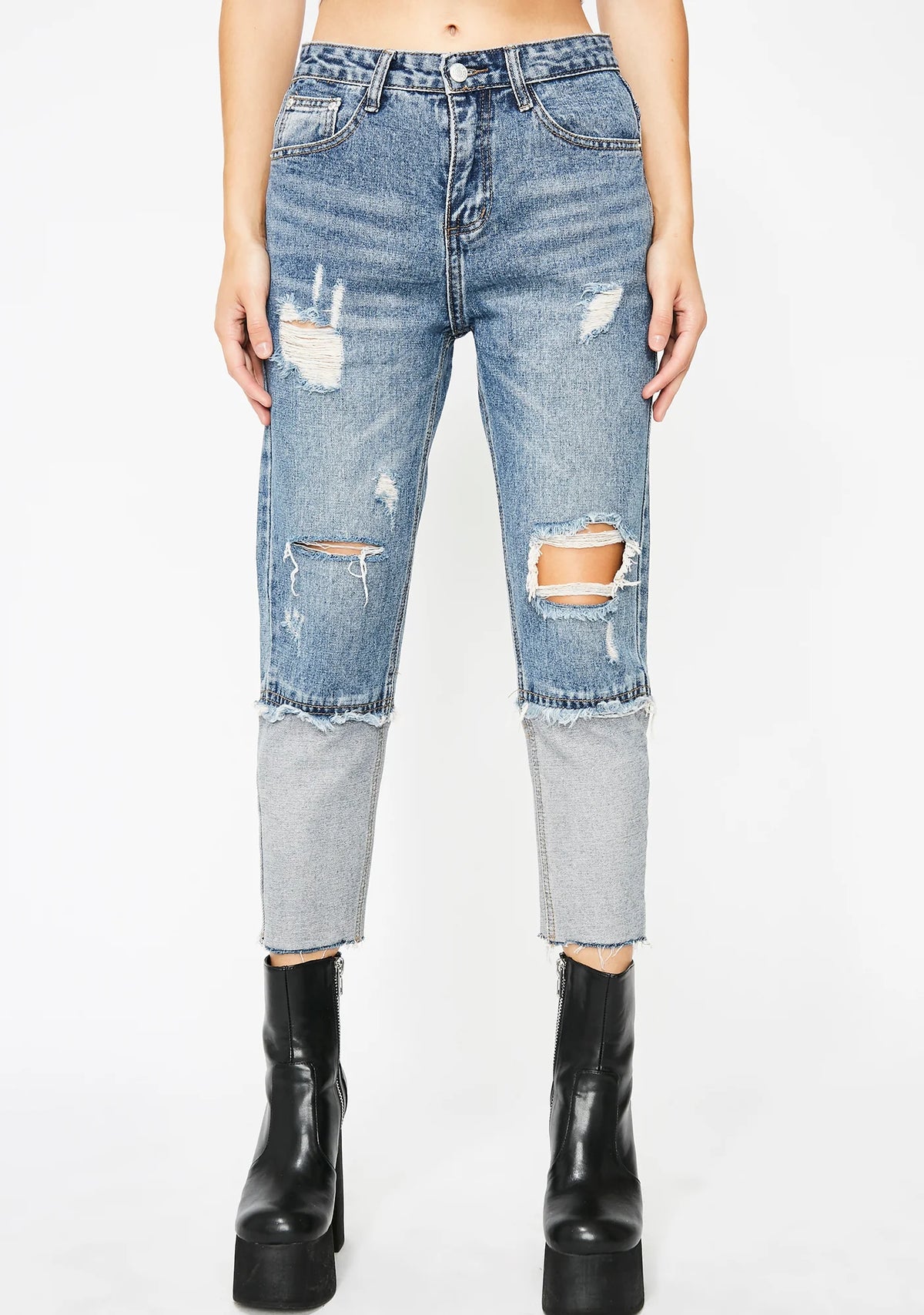 Extreme Caution Crop Jeans