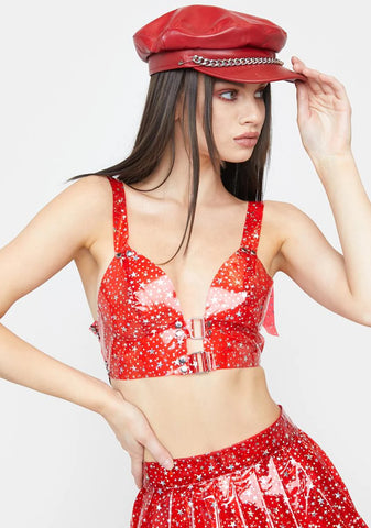 Fire Chasing Starlight Vinyl Bustier
