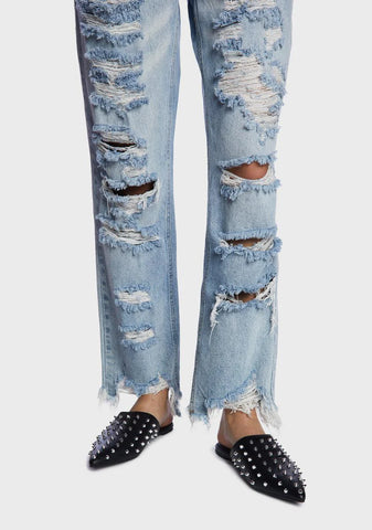 Noir New Level Studded Slides