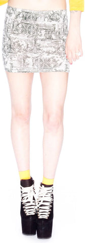 Vintage Motif Tube Skirt